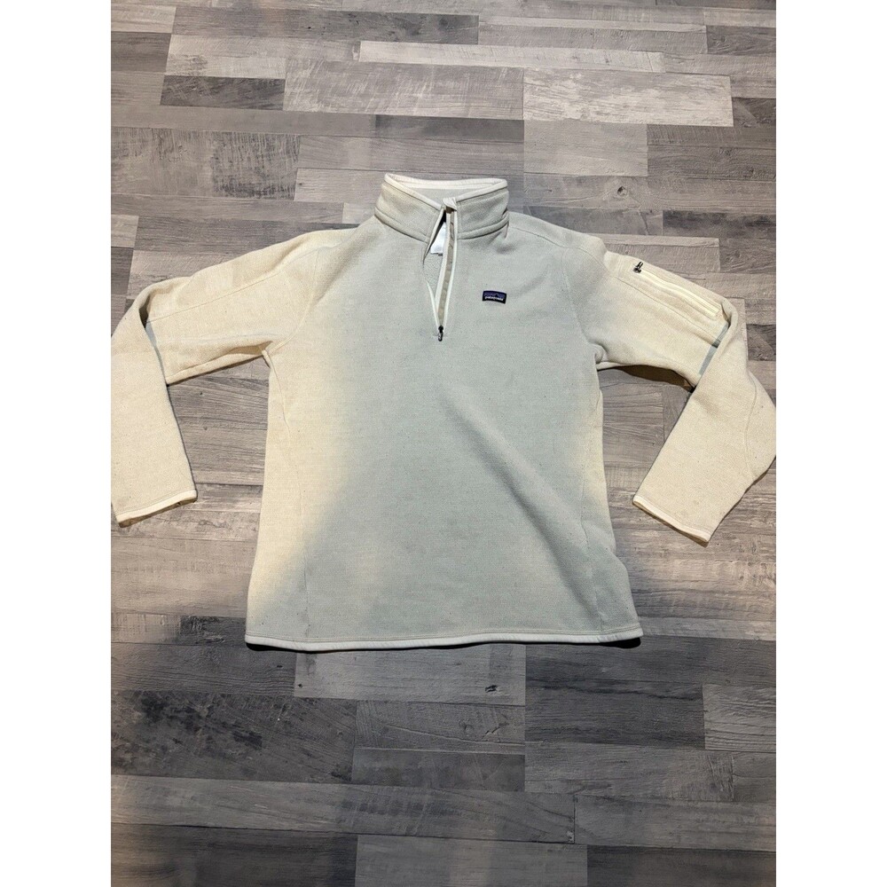 Patagonia Better Sweater Pullover Womens Size Medium Ivory 1/4 Zip Fleece
